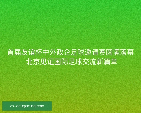 首届友谊杯中外政企足球邀请赛圆满落幕 北京见证国际足球交流新篇章